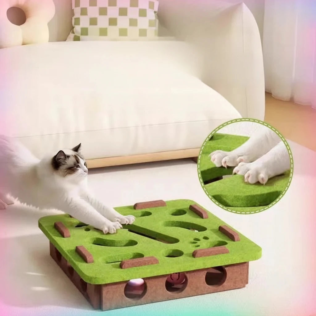 Cat toy bell balls Dig hole funny box felt maze hole Interactive Cats Game self-exciting tool kitten pet cat puzzle teasing cat - Mur&Moi