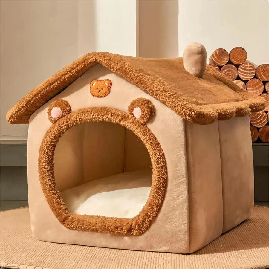 Winter Foldable Pet House Removable Washable Bed Puppy Cave Sofa Pet Bed House For Extra Small Dogs And Small And Medium Cats - Mur&Moi