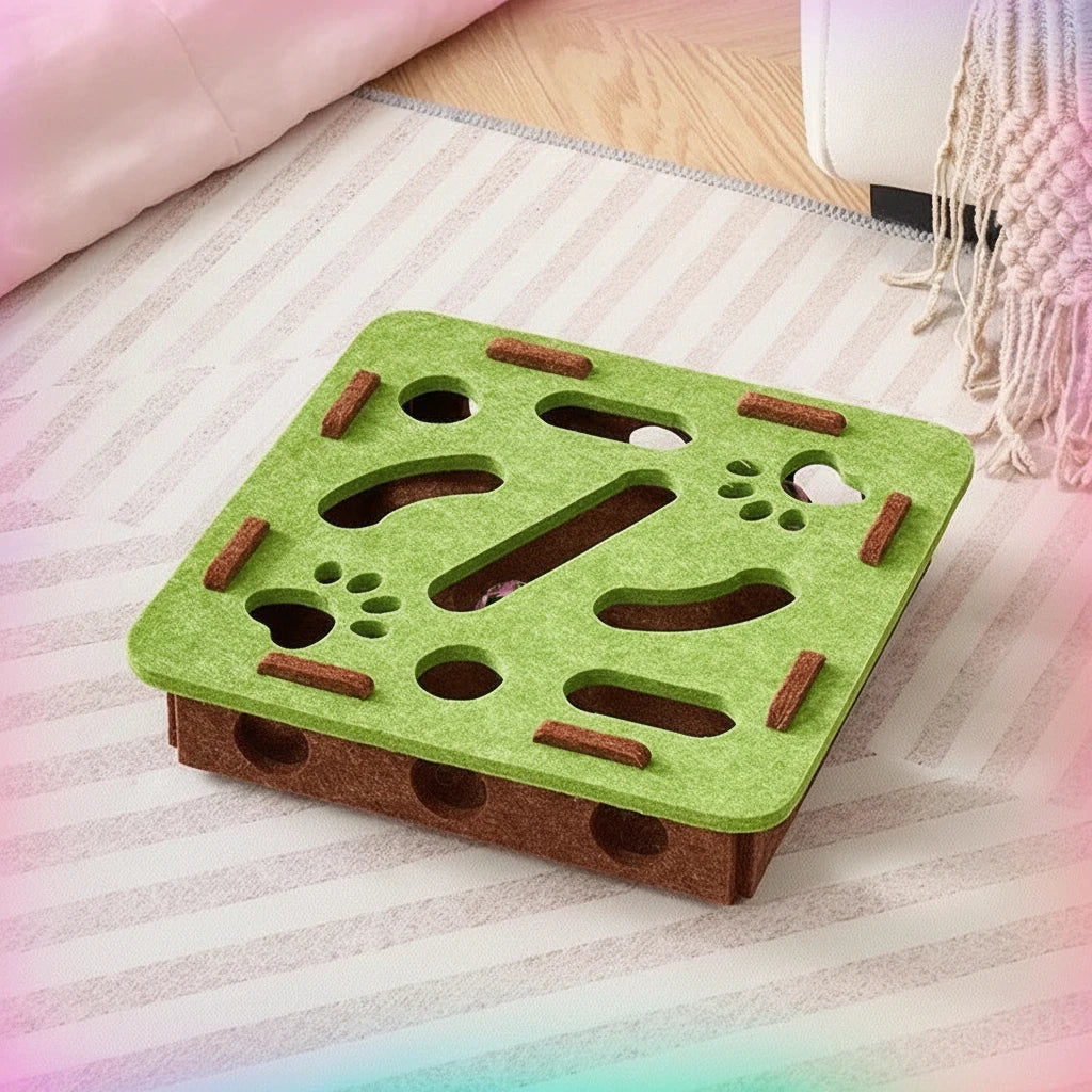 Cat toy bell balls Dig hole funny box felt maze hole Interactive Cats Game self-exciting tool kitten pet cat puzzle teasing cat - Mur&Moi