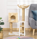 Pawhut Scratching Tree for Medium Cats Height 100.5cm with Cave Top Bed - Mur&Moi