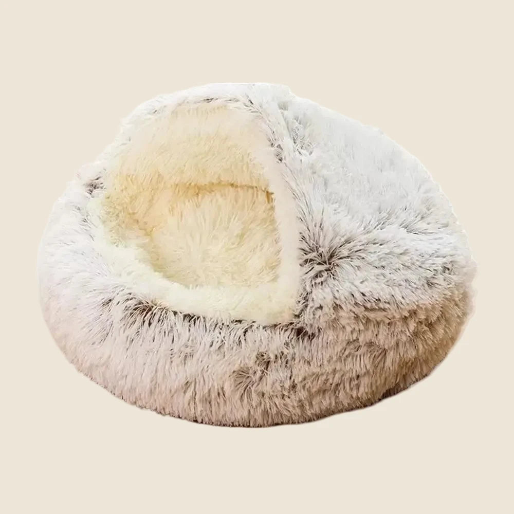 Winter Plush Round Cat Bed Pet Mattress Warm Soft Comfortable Basket Cat Dog 2 in 1 Sleeping Bag Nest for Small Dogs - Mur&Moi
