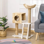 Pawhut Scratching Tree for Medium Cats Height 100.5cm with Cave Top Bed - Mur&Moi