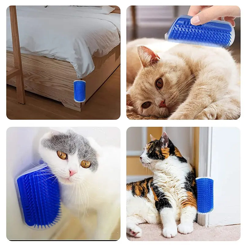 Massage Pet Cat Brush Corner Scrape Hair Removal Beauty Clean Corner Brush Removable Scratcher Comb for Kitten Cat - Mur&Moi