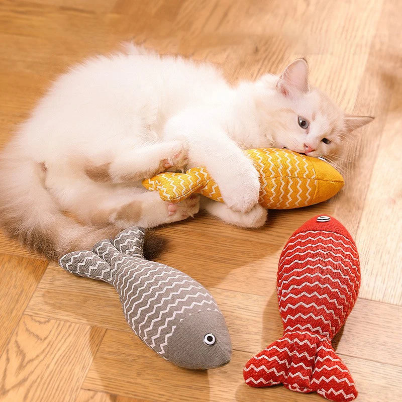 Cat Toys Fish Interactive Cat Toy Cat Chew Toy Simulation Fish Cat Pillow Kitten Exercise Kicker Toys for Indoor Cats Kitty Kit - Mur&Moi