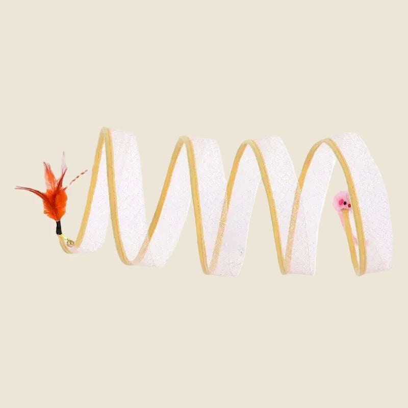 Folded Cat Tunnel S Type Cats Tunnel Spring Toy Mouse Tunnel With Balls And Crinkle Cat Outdoor Cat Toys For Kitten Interactive - Felismart