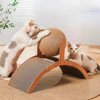 Cat Grabbing Board Wooden Cat Climbing Frame Vertical Scratch Resistant Cat Toy Rotating Sisal Rope Cat Grabbing Ball Cat Tower - Mur&Moi