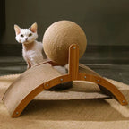 Cat Grabbing Board Wooden Cat Climbing Frame Vertical Scratch Resistant Cat Toy Rotating Sisal Rope Cat Grabbing Ball Cat Tower - Mur&Moi