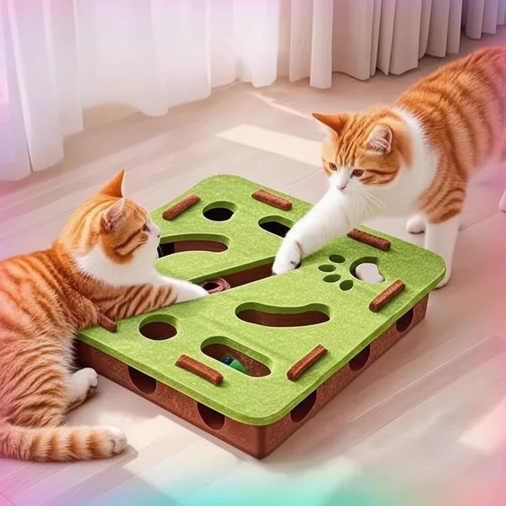 Cat toy bell balls Dig hole funny box felt maze hole Interactive Cats Game self-exciting tool kitten pet cat puzzle teasing cat - Mur&Moi